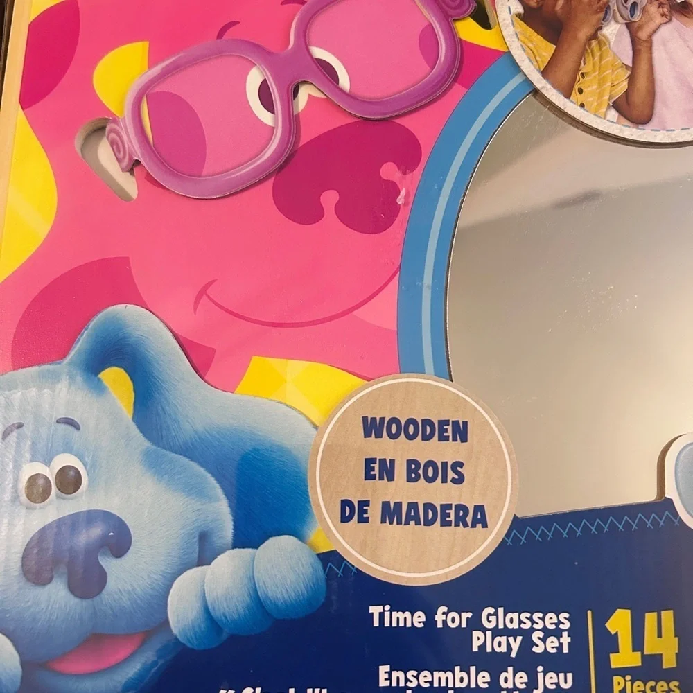 Melissa & Doug Blue’s Clues Time for Glasses Play Set Wooden 14pc NIB